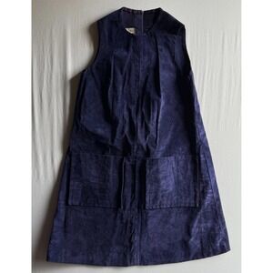 Vintage Lord & Taylor Dress Womens Small‎ Sleeveless Suede Mod Pockets 60s 70s